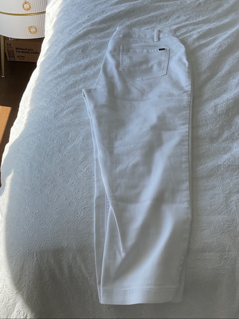 Women's White Capri Pants - Clean Stretch Fit